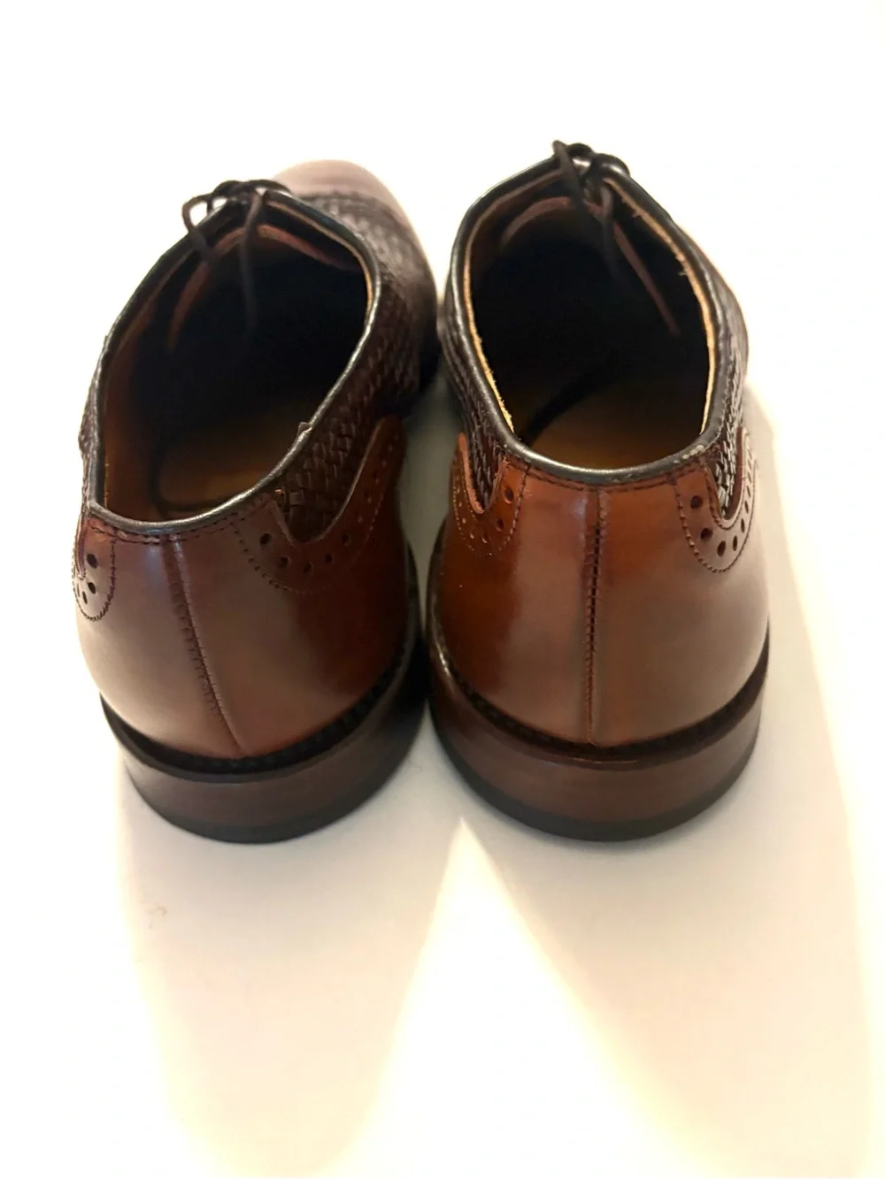 ALLEN EDMONDS Hampstead Woven Wingtip Leather Oxford Shoes, brown